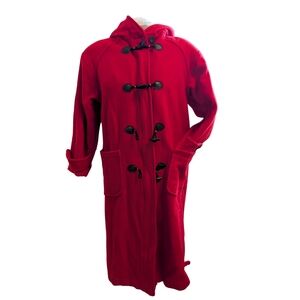 Vintage Red Hooded Toggle Coat